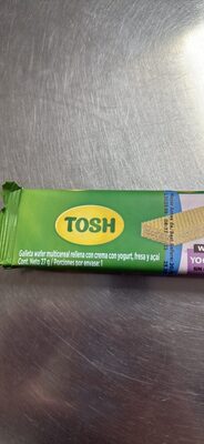 Galleta wafer multicereal rellena con crema con yogurt, fresa y açaí