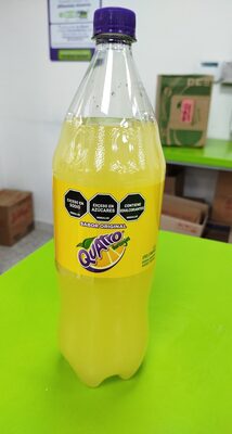 Gaseosa Quatro toronja front packaging