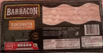 Barbacon Tocineta Ahumada de Cerdo