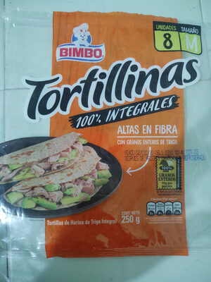 Tortillinas 100% Integrales front packaging