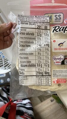 Rapiditas Clásicas nutrition facts table