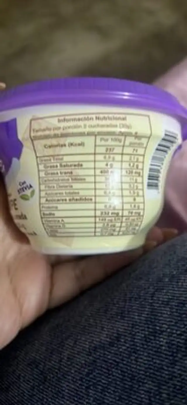 Arequipe nutrition facts table