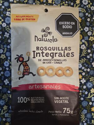 Rosquillas integrales de arroz front packaging