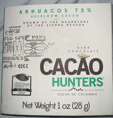 Arhuacos 72% front packaging