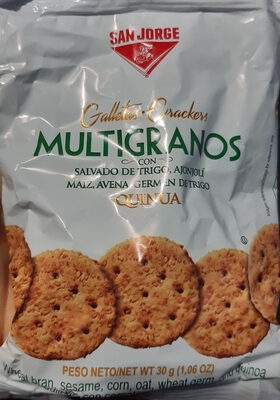 Galletas crackers multigranos front packaging