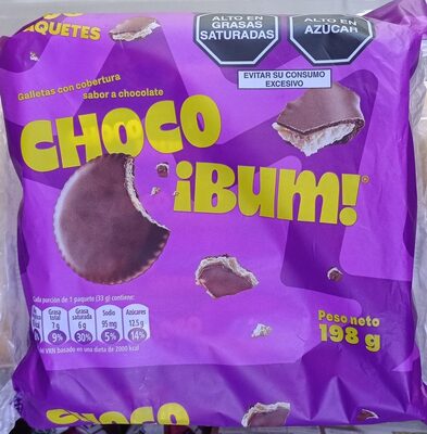 Galleta Choco Bum Sixpack front packaging