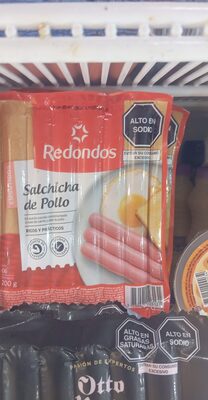 Salchicha de pollo front packaging