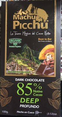 Machu Picchu DARK CHOCOLATE front packaging