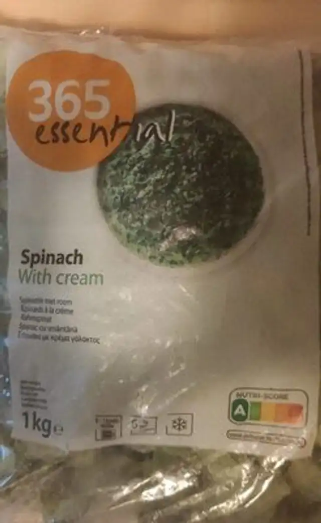 Epinard à la crème front packaging