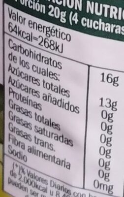 Miel liquida nutrition facts table