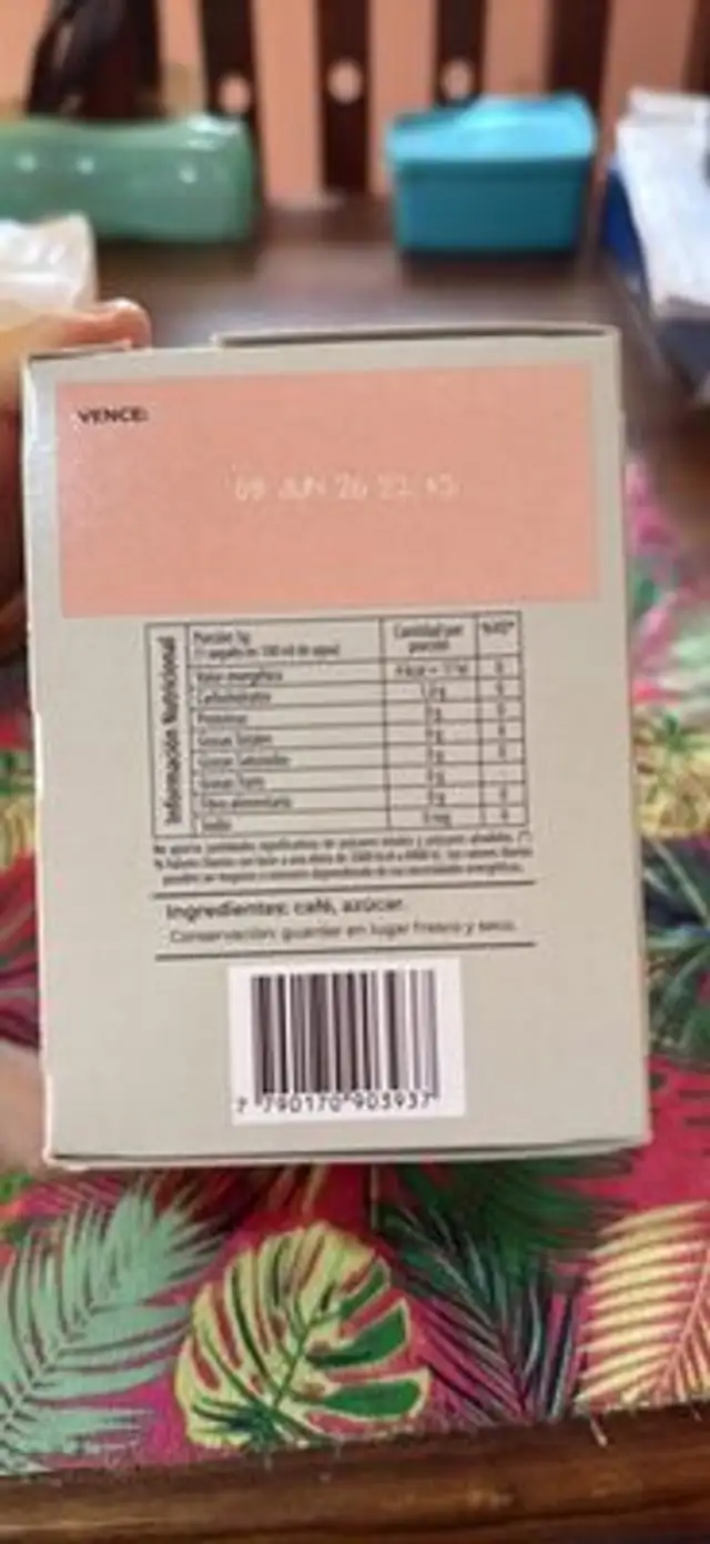 Café torrado molido nutrition facts table