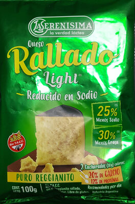 queso rallado light reducido en sodio