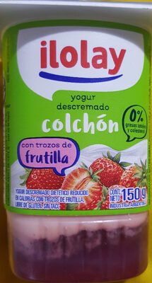 yogur descremado colchón con trozos de frutilla