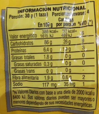 aritos con miel nutrition facts table