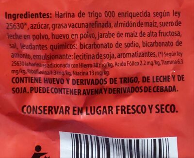 Mini scones ingredients label