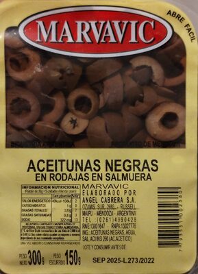 Aceitunas Negras en rodajas en salmuera