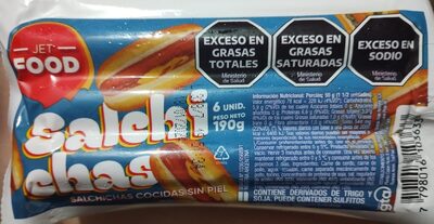 Salchichas cocidas sin piel front packaging