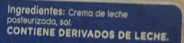 Manteca Tonadita x 200 ingredients label