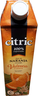 Jugo de naranja 100% exprimido - Valencia tardía front packaging