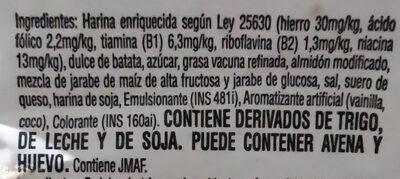 Pepas batata ingredients label