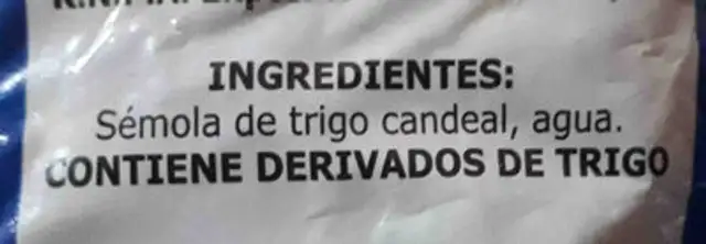 Codos ingredients label