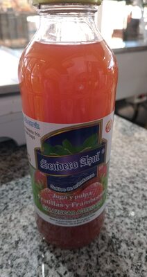 Jugo de frutilla y frambuesa