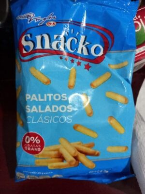 Snacko, palitos salados front packaging