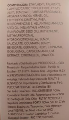 Argan Therapy ingredients label