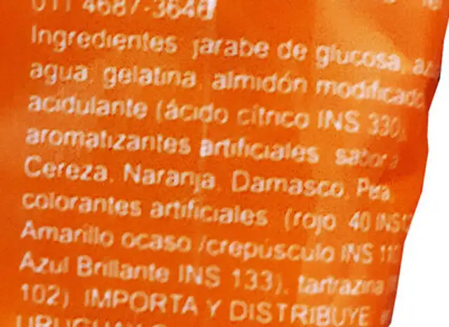 Dino ingredients label