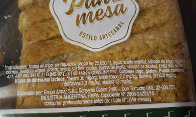 Pan de mesa front packaging