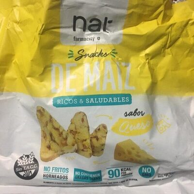 Snacks de maíz sabor queso front packaging