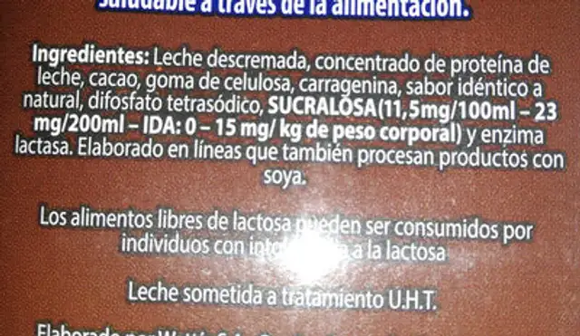 PROTEIN EXTRA PROTEÍNA ingredients label