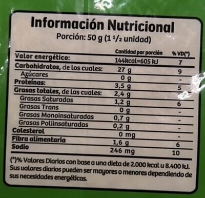 Rapiditas Light nutrition facts table