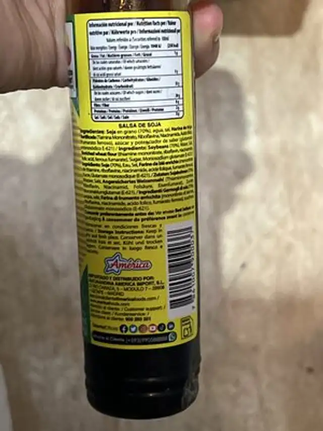 salsa de soja ingredients label