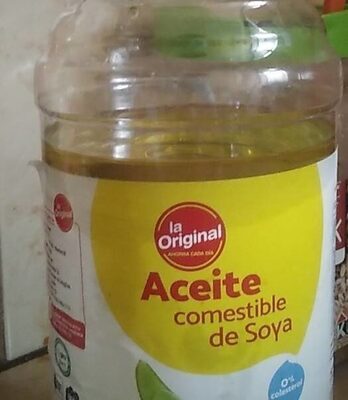 Aceite comestible de soya front packaging