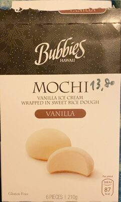 Mochi vanilla ice cream front packaging