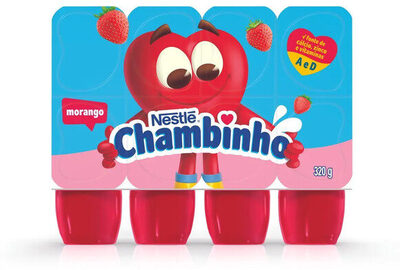 Queijo Petit Suisse Morango Chambinho Bandeja 320g 8 Unidades