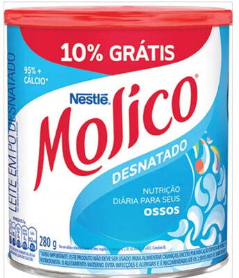 Leite Pó Desnatado Molico Lata 280g Grátis 10