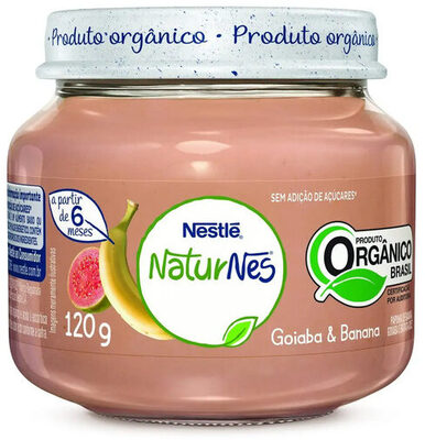 Papinha Orgânica Goiaba Banana Naturnes Vidro 120g