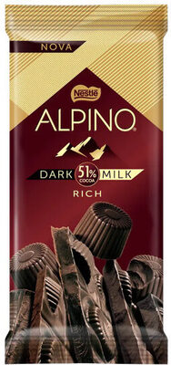 Chocolate Amargo Dark Milk 51 Cacau Rich Alpino Pacote 85g