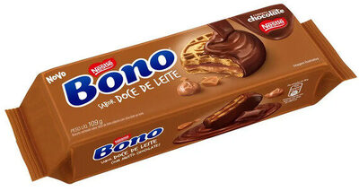 Biscoito Recheio Doce De Leite Cobertura Chocolate Ao Leite Bono Pacote 109g