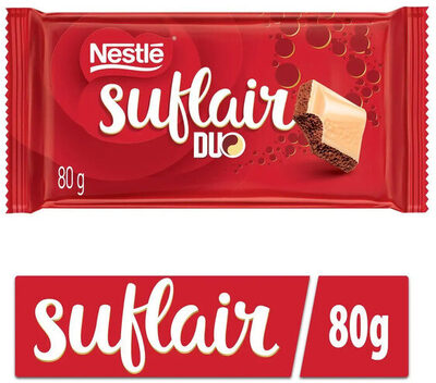 Chocolate Ao Leite Aerado E Branco Duo Suflair Pacote 80g front packaging