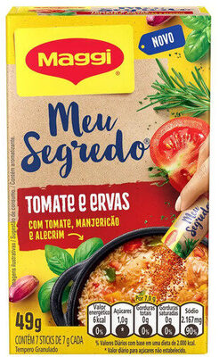 Tempero Granulado Tomate E Ervas Maggi Meu Segredo Caixa 49g 7 Unidades