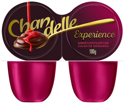 Sobremesa Láctea Chocolate Calda Morango Chandelle Experience Bandeja 180g 2 Unidades