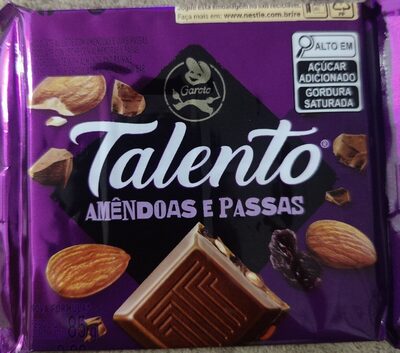 Tablete Talento Amend Passas 85g Garoto