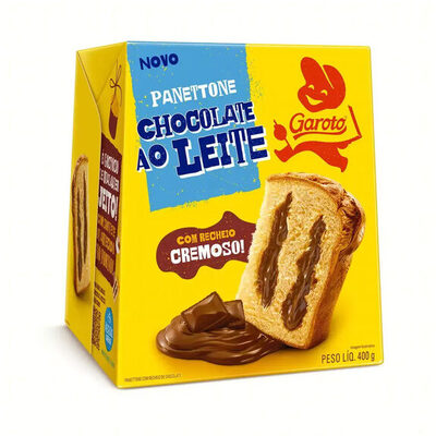 Panettone Recheio Chocolate Ao Leite Garoto Caixa 400g