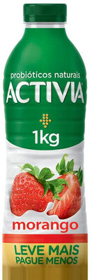 Leite Fermentado Parcialmente Desnatado Morango Activia Garrafa 1kg Embalagem Econômica