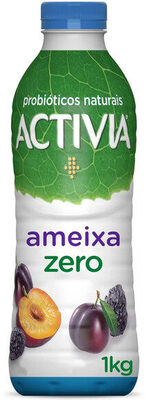 Leite Fermentado Desnatado Ameixa Light Zero Lactose Activia Zero Garrafa 1kg Embalagem Econômica