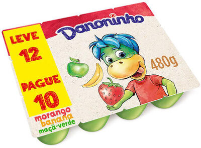 Queijo Petit Suisse Banana, Morango E Maçã Verde Danoninho Bandeja 480g Leve 12 Pague 10 Unidades