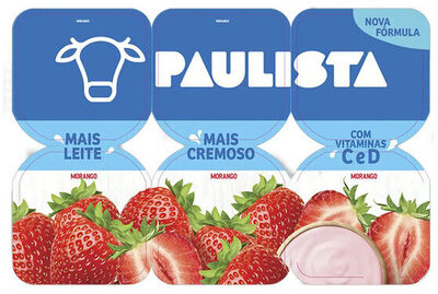 Iogurte Integral Morango Paulista Bandeja 510g 6 Unidades